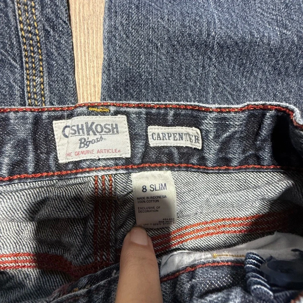 OshKosh Bgosh Kids Carpenter Jeans Dark Wash Denim Size 8 Slim